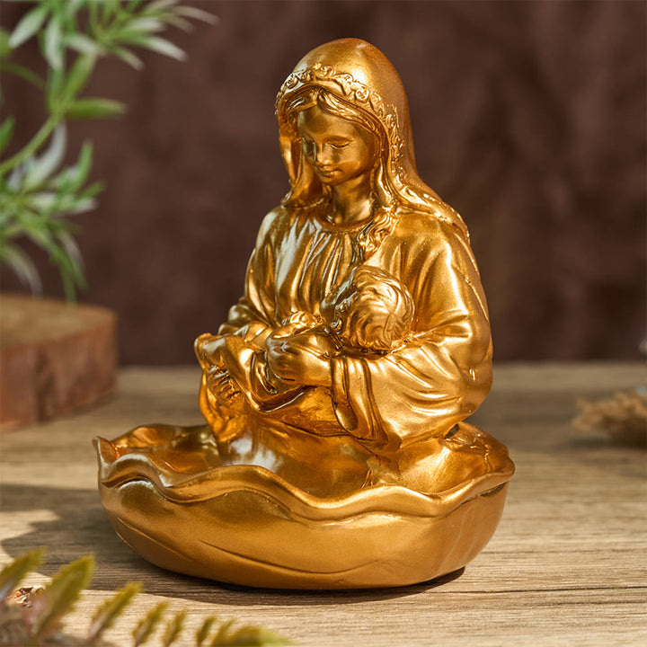 Christianartworkshop Vassoio devozionale da tavolo con la Madonna Bambina: Portatrice di un rifugio celeste incrollabile - image 3