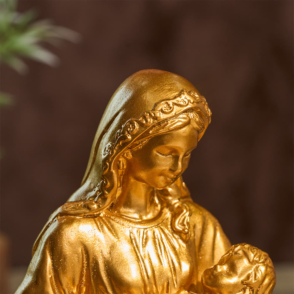 Christianartworkshop Vassoio devozionale da tavolo con la Madonna Bambina: Portatrice di un rifugio celeste incrollabile - image 5