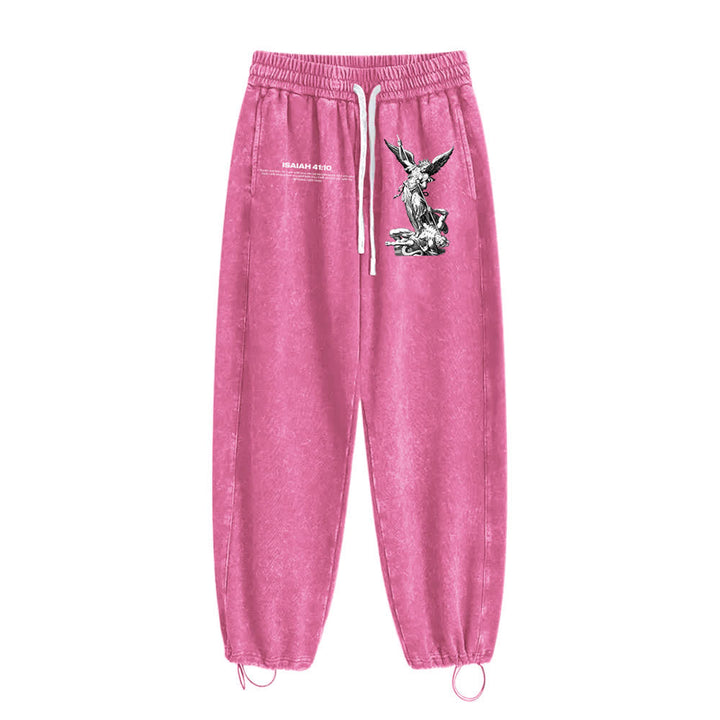 Christianartworkshop Arcangelo Michele Isaia 41:10 Pantaloni della tuta lavati con scritta - image 13