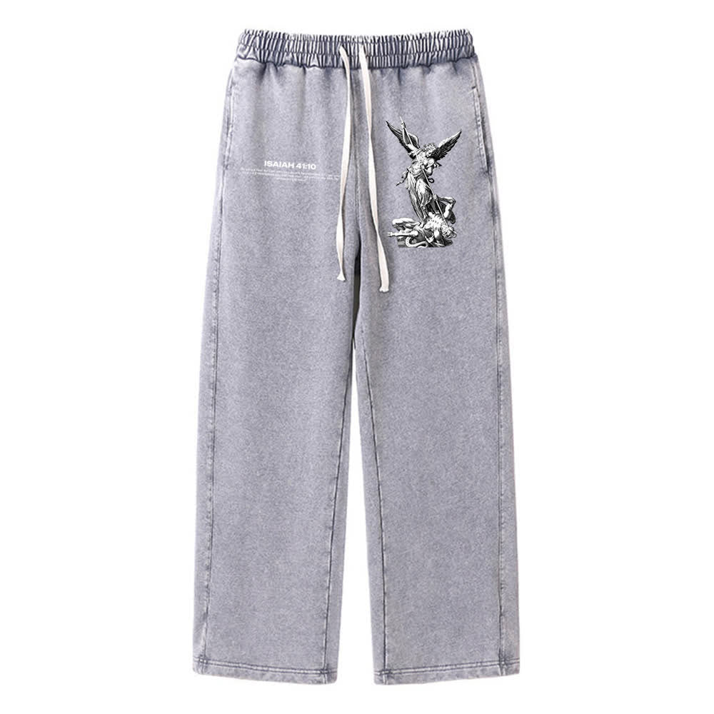 Christianartworkshop Arcangelo Michele Isaia 41:10 Pantaloni della tuta lavati con scritta - Grigio - XL - image 0
