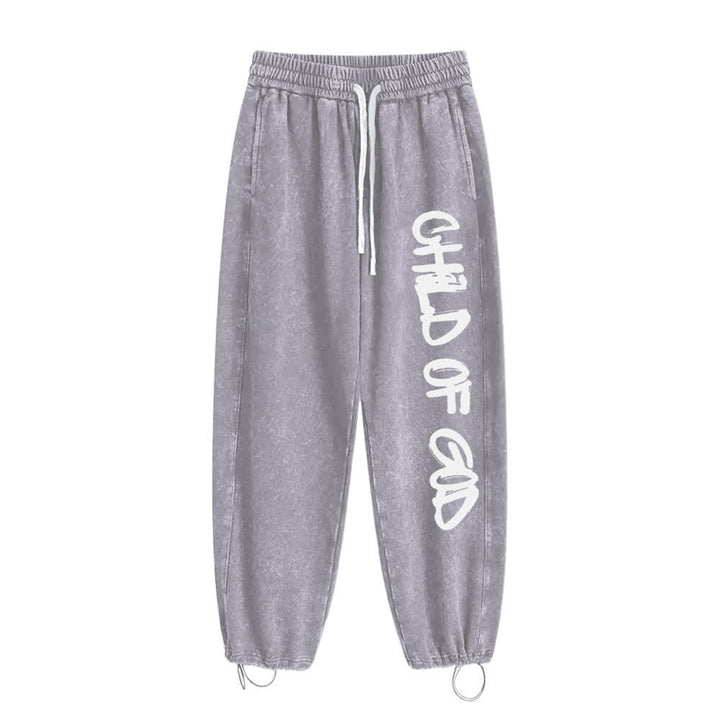 Christianartworkshop Graffiti Child Of God Statement Washed Sweatpants - image 4