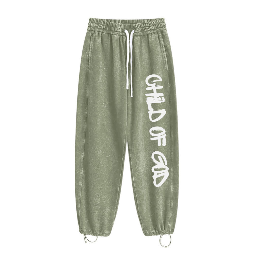 Christianartworkshop Graffiti Child Of God Statement Washed Sweatpants - image 7