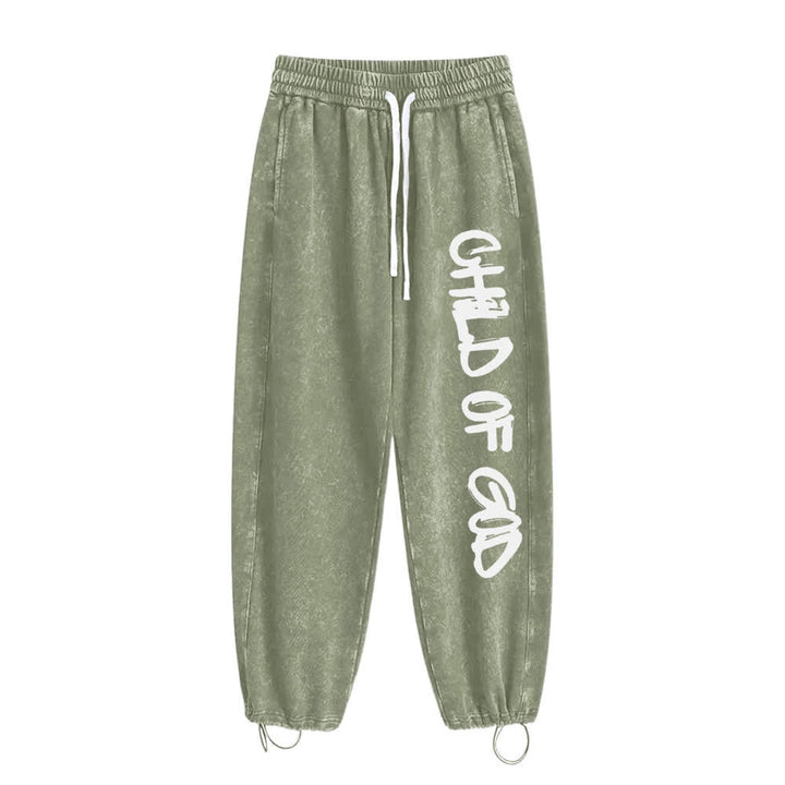 Christianartworkshop Graffiti Child Of God Statement Washed Sweatpants - image 7
