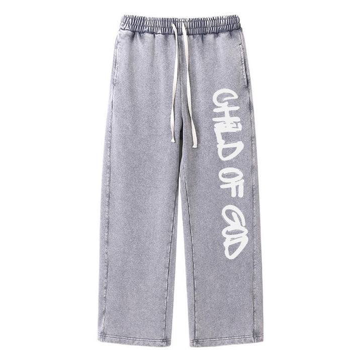 Christianartworkshop Graffiti Child Of God Statement Washed Sweatpants - Grigio - XL - image 3