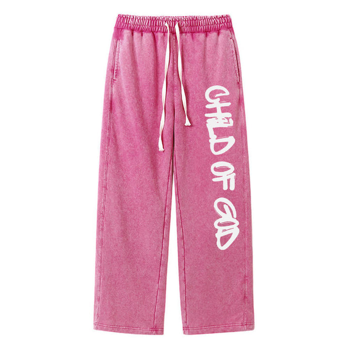 Christianartworkshop Graffiti Child Of God Statement Washed Sweatpants - Rosa - XL - image 12