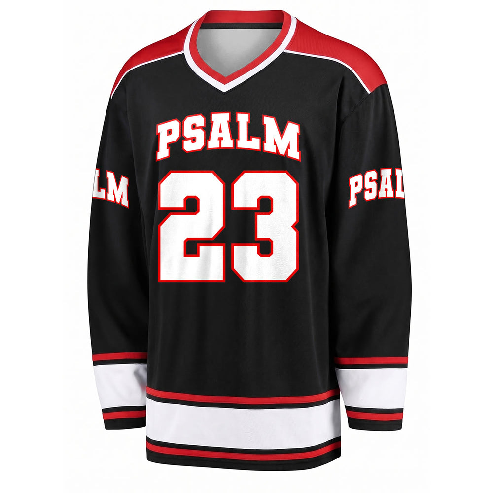 Christianartworkshop Maglia da hockey a maniche lunghe ispirata al Salmo 23 e alla fede. - image 1
