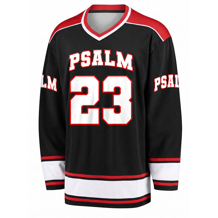 Christianartworkshop Maglia da hockey a maniche lunghe ispirata al Salmo 23 e alla fede. - image 1