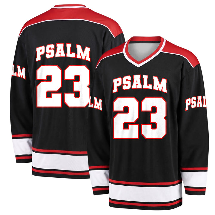 Christianartworkshop Maglia da hockey a maniche lunghe ispirata al Salmo 23 e alla fede. - 5XL - image 0