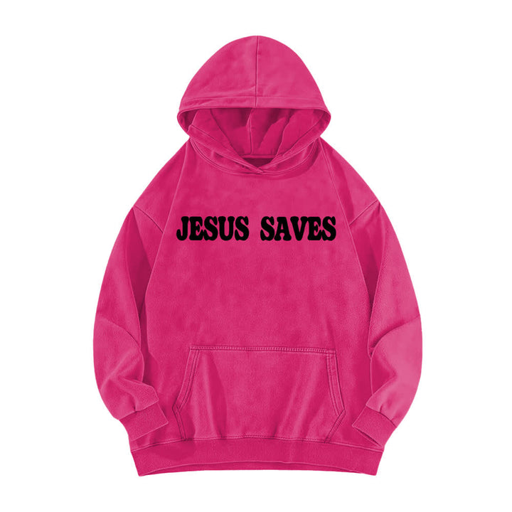 Christianartworkshop Felpa con cappuccio lavata "Jesus Saves Good News" (fronte e retro) - image 17