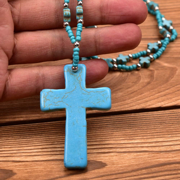 Christianartworkshop Collana con croce venata di grande effetto: simbolo di benedizione celeste - image 3