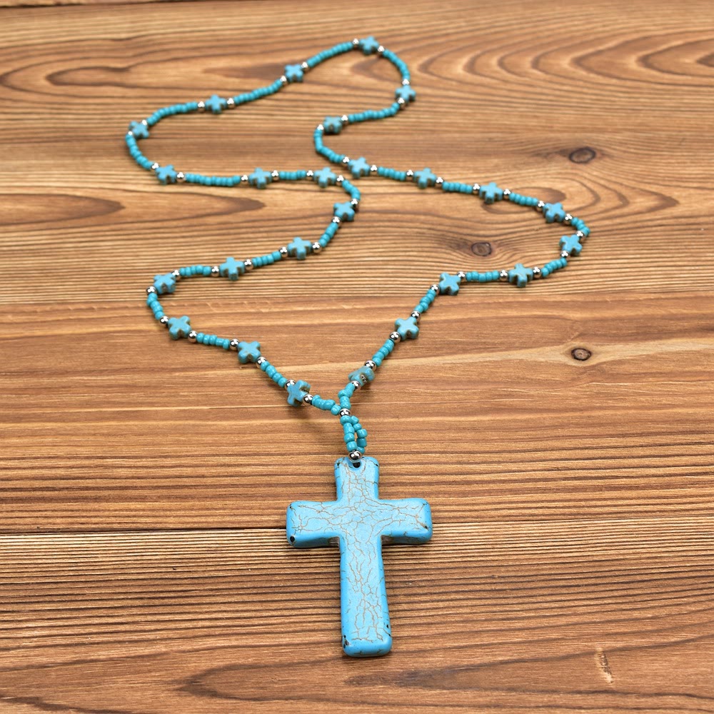 Christianartworkshop Collana con croce venata di grande effetto: simbolo di benedizione celeste - image 2