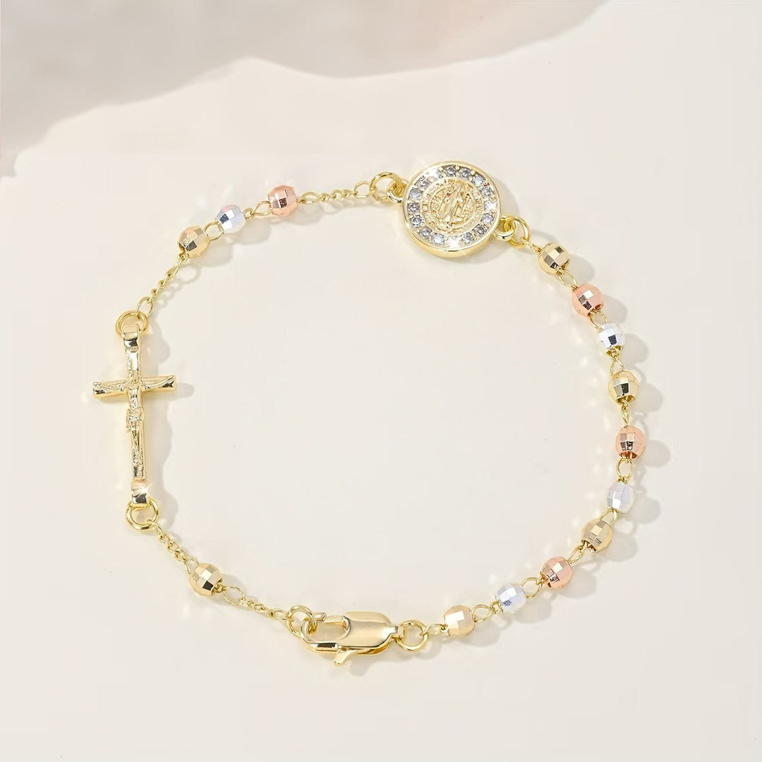 Christianartworkshop Bracciale con crocifisso, medaglia della Madonna e di San Benedetto: emblema di divino conforto. - San Benedetto e Crocifisso A - image 5