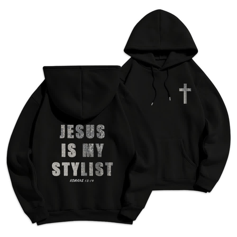 Christianartworkshop Gesù è il mio stilista Romani 13:14 Felpa con cappuccio oversize - Nero - 2XL - image 0