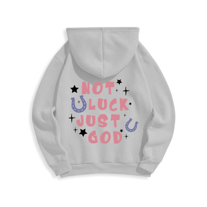 Christianartworkshop Felpa con cappuccio foderata in pile con grafica "Not Luck Just God" (Non fortuna, solo Dio) - image 10