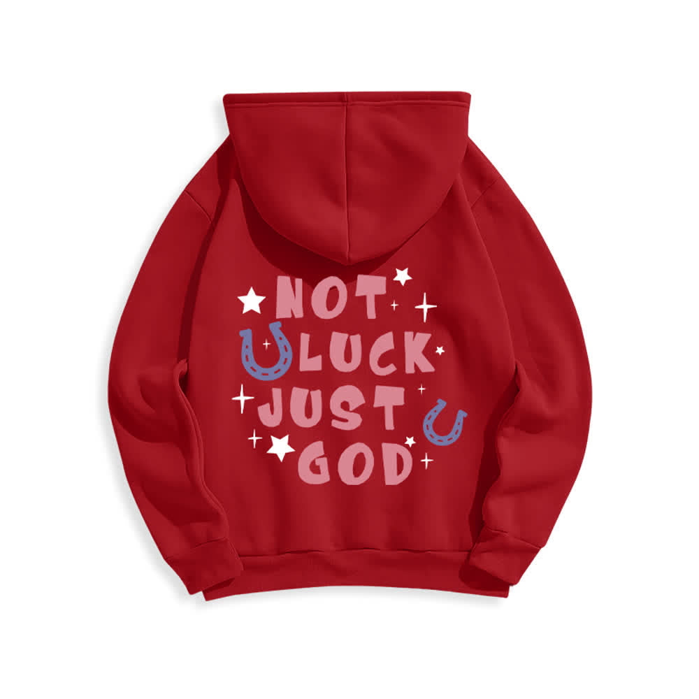 Christianartworkshop Felpa con cappuccio foderata in pile con grafica "Not Luck Just God" (Non fortuna, solo Dio) - image 16
