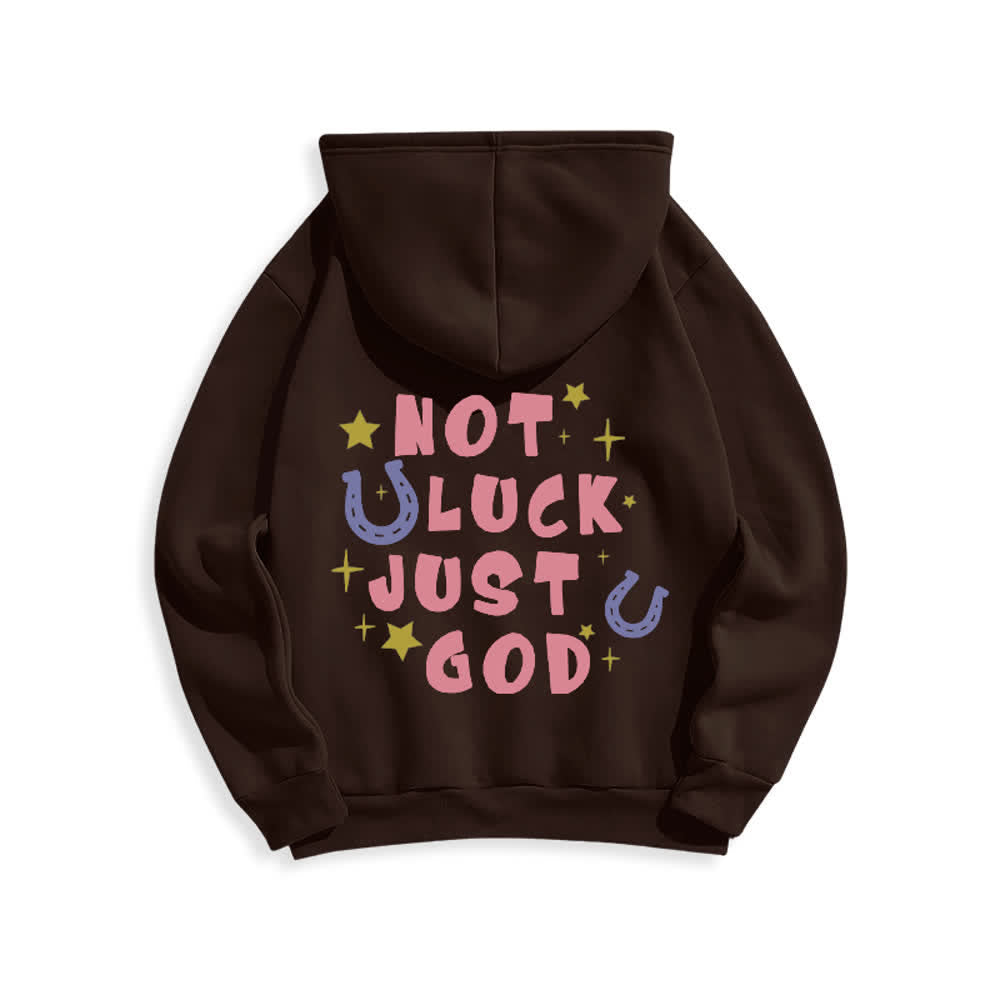 Christianartworkshop Felpa con cappuccio foderata in pile con grafica "Not Luck Just God" (Non fortuna, solo Dio) - image 19