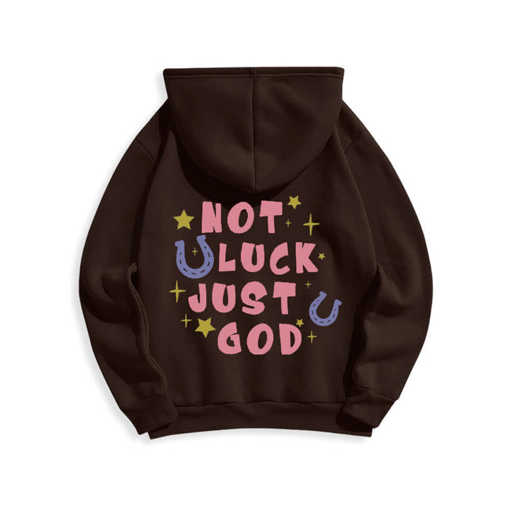Christianartworkshop Felpa con cappuccio foderata in pile con grafica "Not Luck Just God" (Non fortuna, solo Dio) - image 19