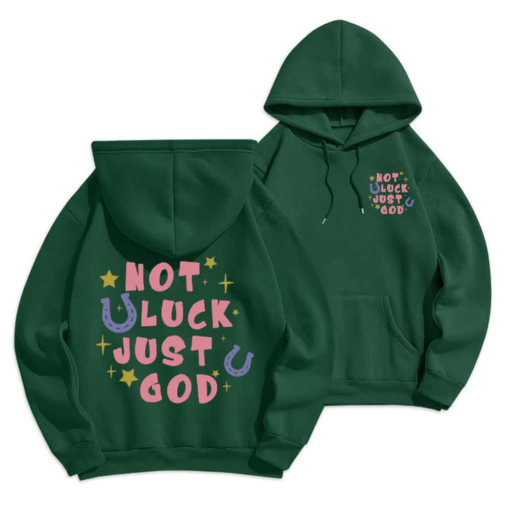 Christianartworkshop Felpa con cappuccio foderata in pile con grafica "Not Luck Just God" (Non fortuna, solo Dio) - image 13