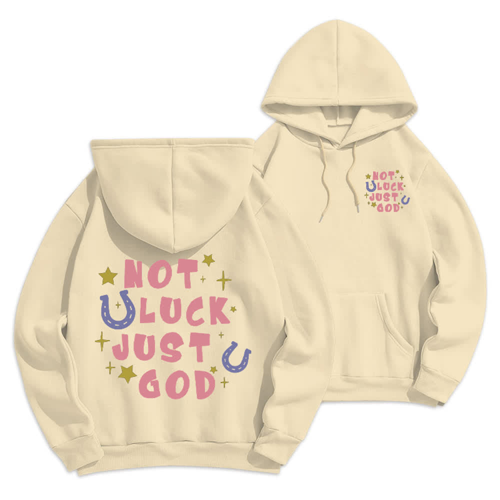 Christianartworkshop Felpa con cappuccio foderata in pile con grafica "Not Luck Just God" (Non fortuna, solo Dio) - Beige - 2XL - image 21