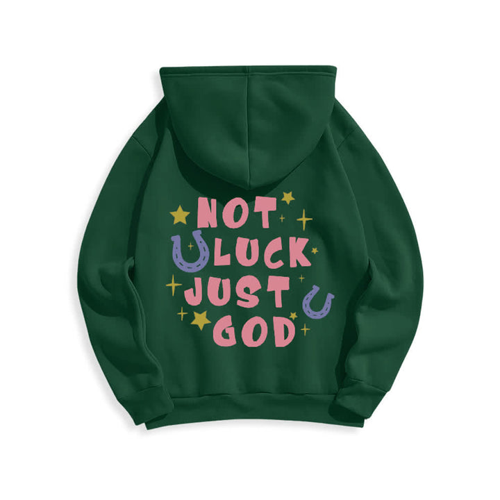 Christianartworkshop Felpa con cappuccio foderata in pile con grafica "Not Luck Just God" (Non fortuna, solo Dio) - image 14