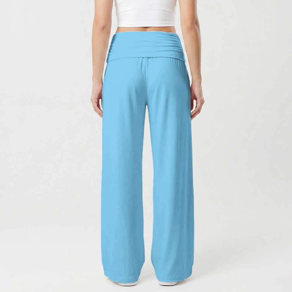 Christianartworkshop Pantaloni da donna a gamba larga con risvolto in vita e croce di Gesù - image 14