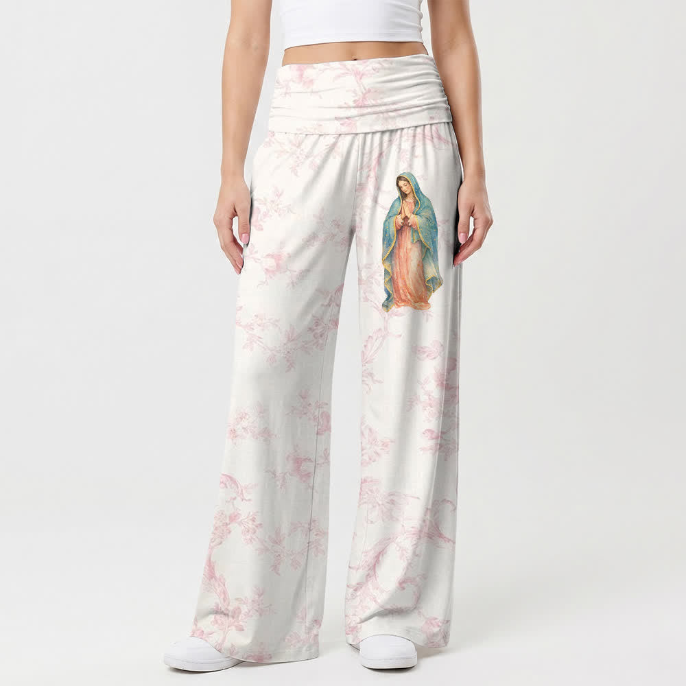 Christianartworkshop Pantaloni a gamba larga Marian Bloom con risvolto ripiegabile - image 1