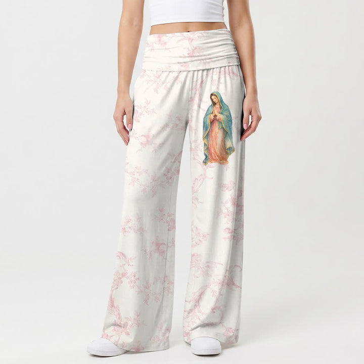 Christianartworkshop Pantaloni a gamba larga Marian Bloom con risvolto ripiegabile - image 1
