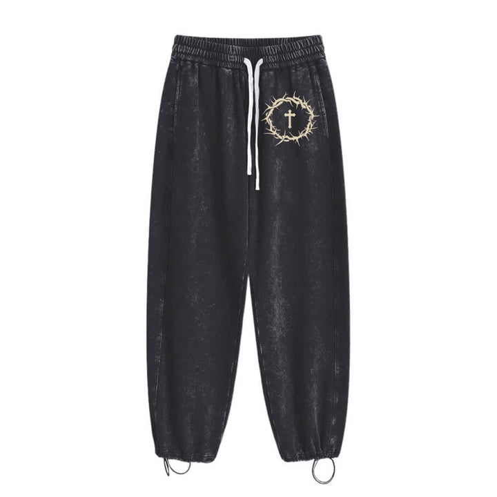 Christianartworkshop Pantaloni della tuta Thorn Cross Relaxed Fit Washed - image 5