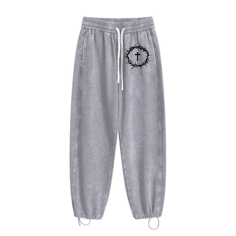 Christianartworkshop Pantaloni della tuta Thorn Cross Relaxed Fit Washed - image 11
