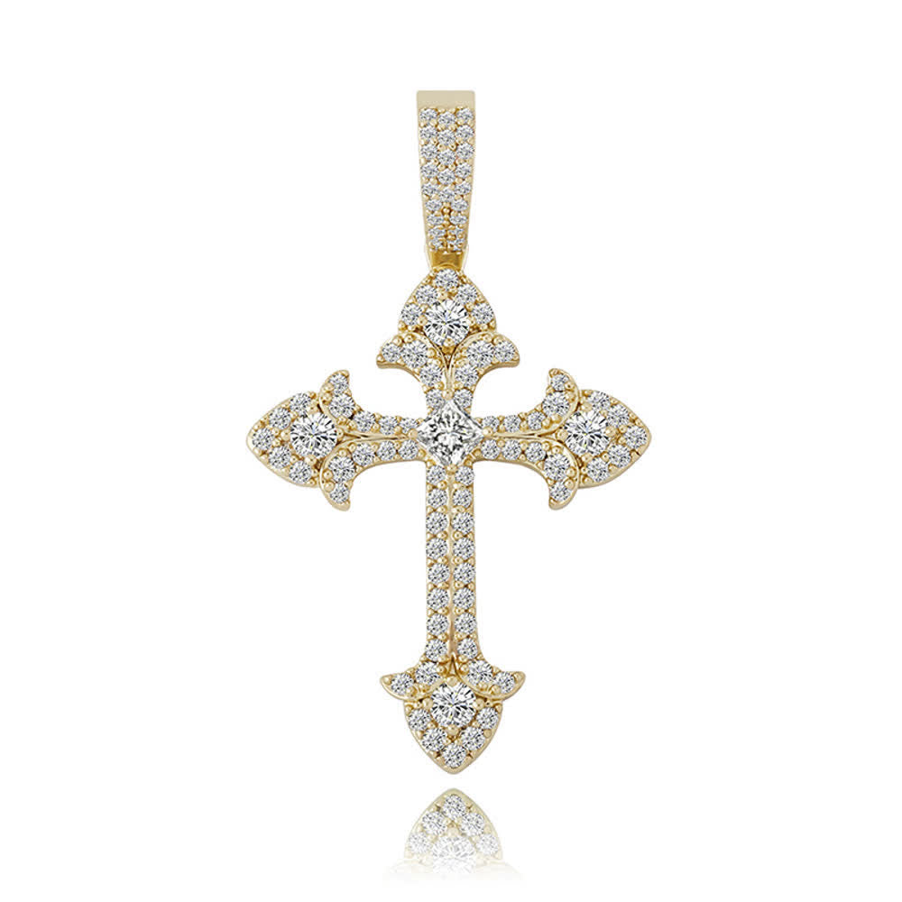 Christianartworkshop Collana con pendente a croce scintillante tempestata di pavé: simbolo di nobile rifugio divino - image 7