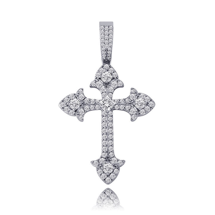 Christianartworkshop Collana con pendente a croce scintillante tempestata di pavé: simbolo di nobile rifugio divino - image 9