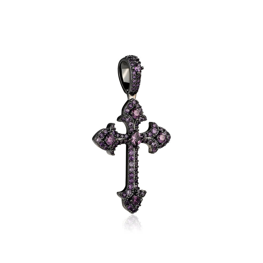 Christianartworkshop Collana con pendente a croce scintillante tempestata di pavé: simbolo di nobile rifugio divino - image 13