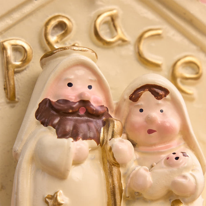Christianartworkshop Ornamento da scrivania a forma di casa raffigurante la Sacra Famiglia: simbolo di dolci benedizioni familiari. - image 4