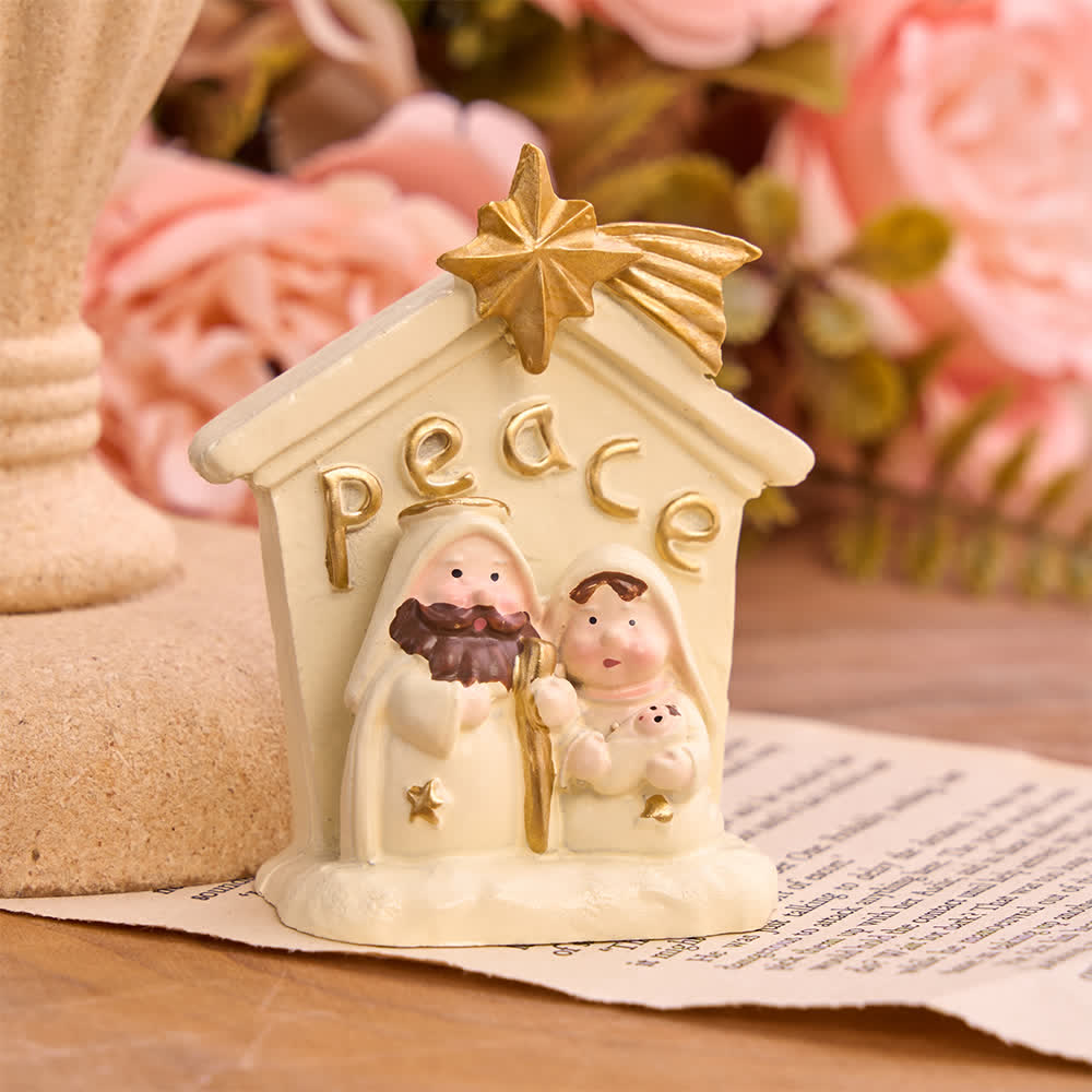 Christianartworkshop Ornamento da scrivania a forma di casa raffigurante la Sacra Famiglia: simbolo di dolci benedizioni familiari. - image 1