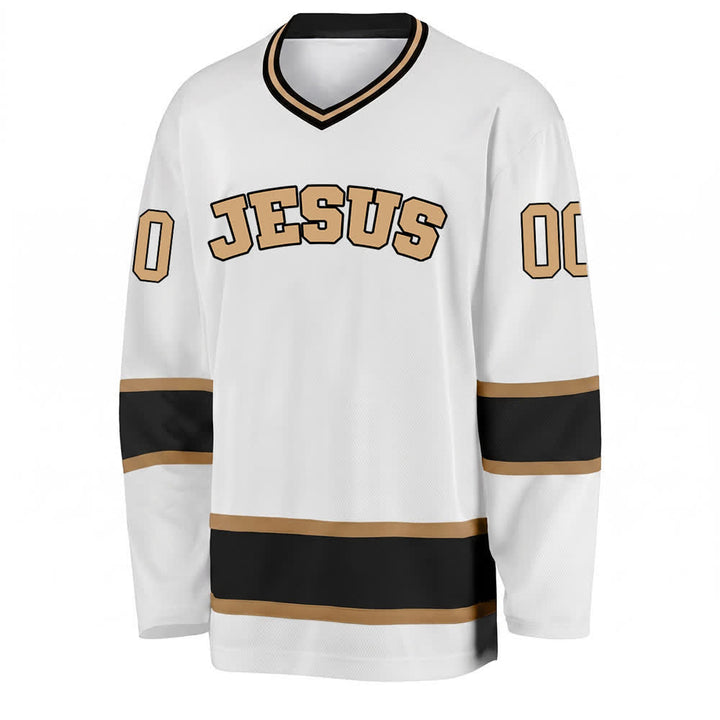 Maglia da hockey Nome & Numero personalizzati e dichiarazione di fede in grassetto su Gesù, realizzata Christianartworkshop. - image 6