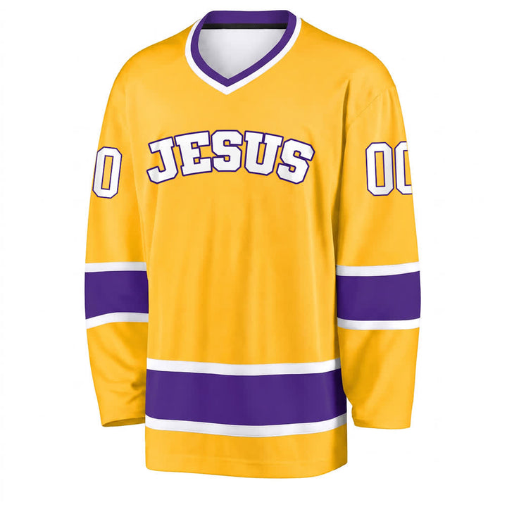Maglia da hockey Nome & Numero personalizzati e dichiarazione di fede in grassetto su Gesù, realizzata Christianartworkshop. - image 11