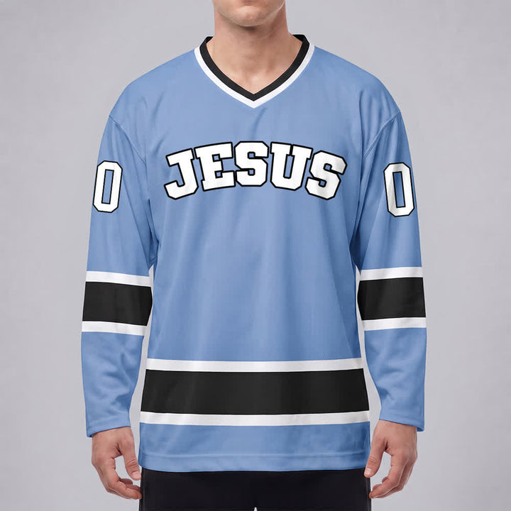 Maglia da hockey Nome & Numero personalizzati e dichiarazione di fede in grassetto su Gesù, realizzata Christianartworkshop. - image 18