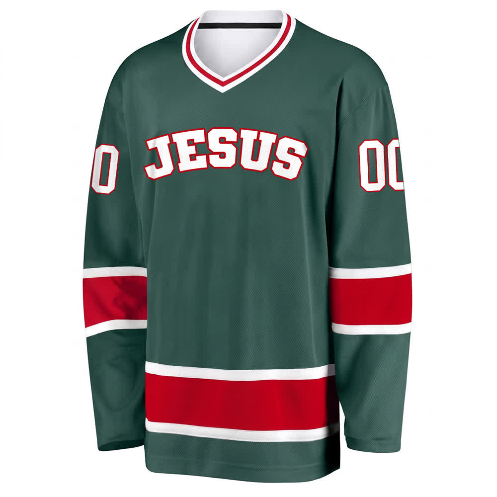 Maglia da hockey Nome & Numero personalizzati e dichiarazione di fede in grassetto su Gesù, realizzata Christianartworkshop. - image 21