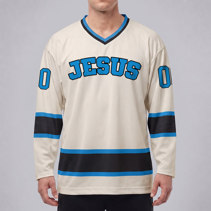 Maglia da hockey Nome & Numero personalizzati e dichiarazione di fede in grassetto su Gesù, realizzata Christianartworkshop. - image 28