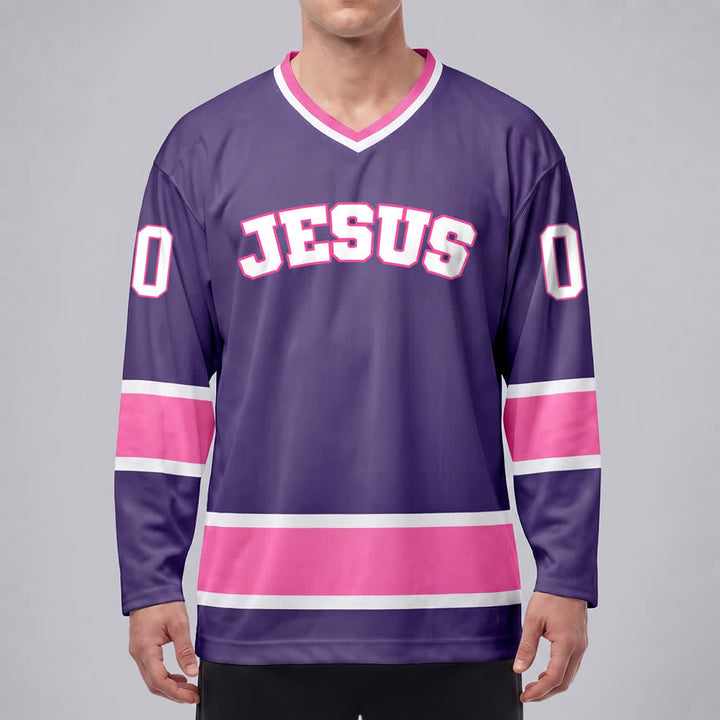 Maglia da hockey Nome & Numero personalizzati e dichiarazione di fede in grassetto su Gesù, realizzata Christianartworkshop. - image 33