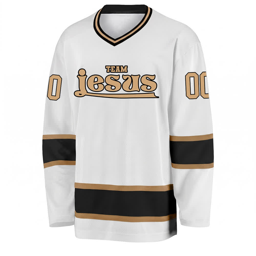 Maglia da hockey Nome & Numero personalizzati del team Christianartworkshop , con motivo di fede in Gesù. - image 6