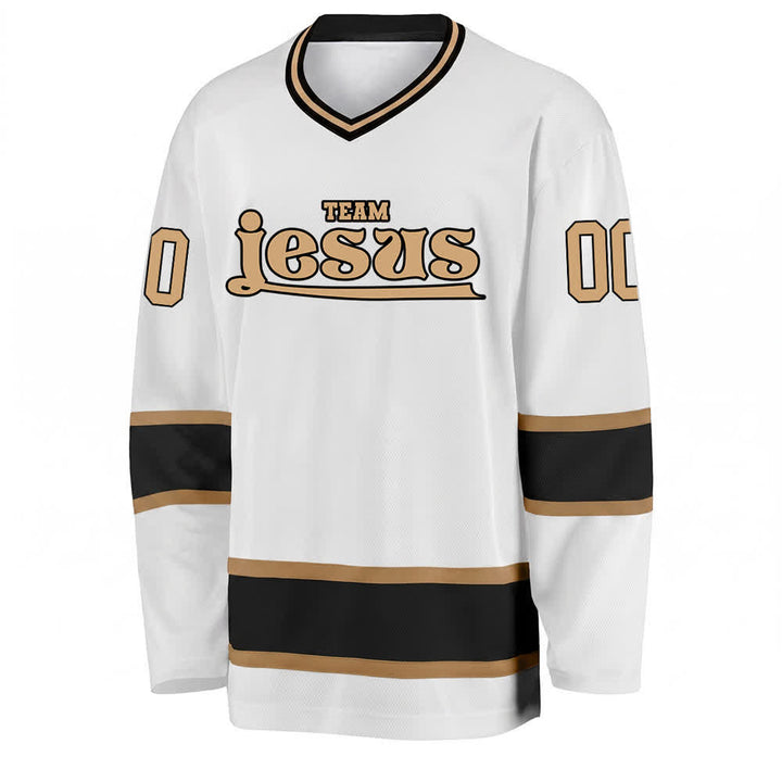 Maglia da hockey Nome & Numero personalizzati del team Christianartworkshop , con motivo di fede in Gesù. - image 6