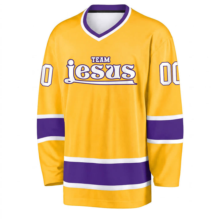 Maglia da hockey Nome & Numero personalizzati del team Christianartworkshop , con motivo di fede in Gesù. - image 16