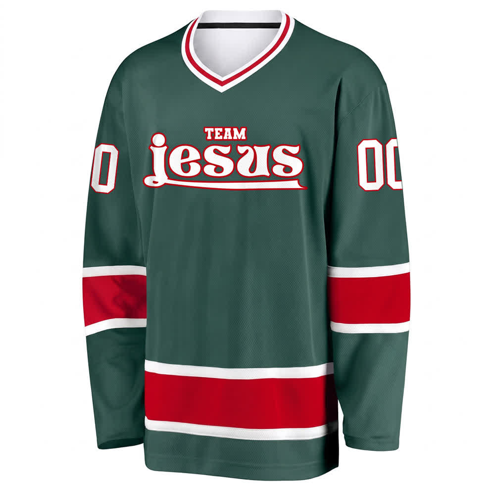 Maglia da hockey Nome & Numero personalizzati del team Christianartworkshop , con motivo di fede in Gesù. - image 21