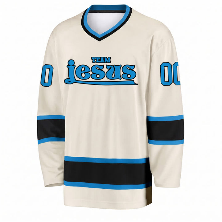 Maglia da hockey Nome & Numero personalizzati del team Christianartworkshop , con motivo di fede in Gesù. - image 26