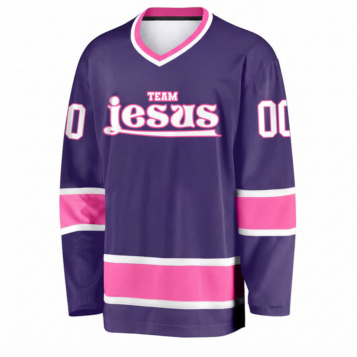 Maglia da hockey Nome & Numero personalizzati del team Christianartworkshop , con motivo di fede in Gesù. - image 31