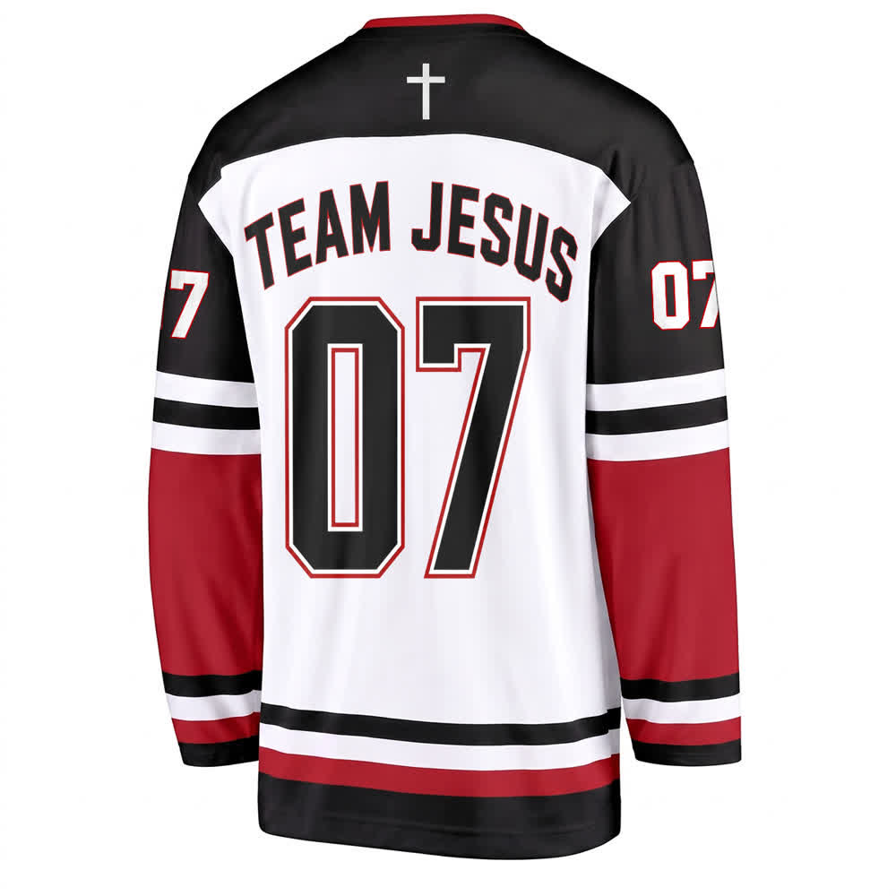 Christianartworkshop Maglia da hockey a maniche lunghe Team Jesus 07 Colorblock - image 2