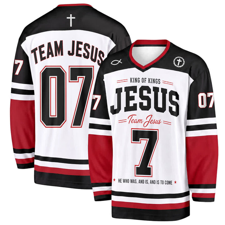 Christianartworkshop Maglia da hockey a maniche lunghe Team Jesus 07 Colorblock - 5XL - image 0