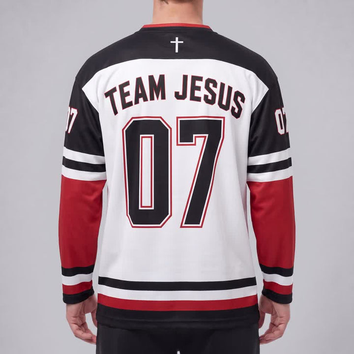 Christianartworkshop Maglia da hockey a maniche lunghe Team Jesus 07 Colorblock - image 4