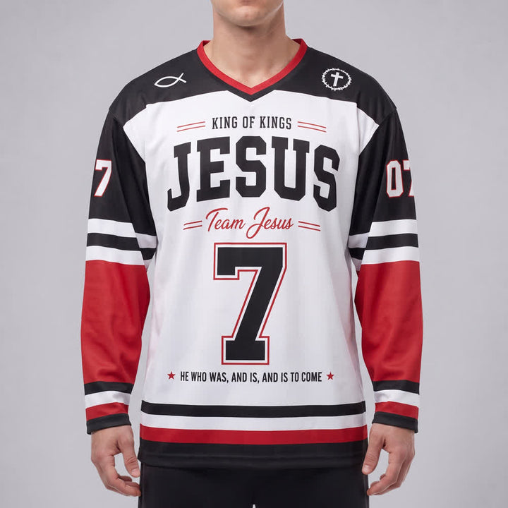 Christianartworkshop Maglia da hockey a maniche lunghe Team Jesus 07 Colorblock - image 3